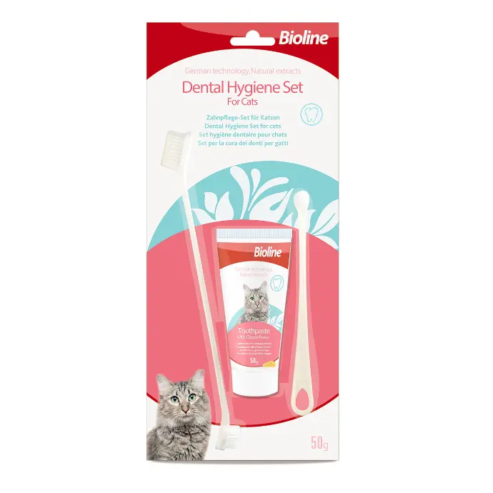 Bioline Dental Hygiene Set For Cats 50G[Weight – 50G]