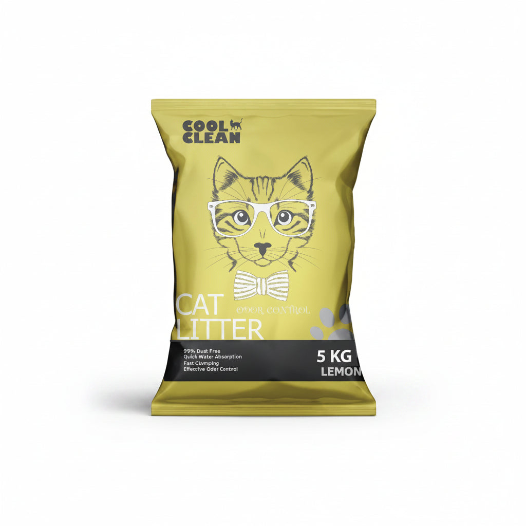 Cool Clean Clumping Cat Litter[Weight - 5kg, Flavor - Lemon]