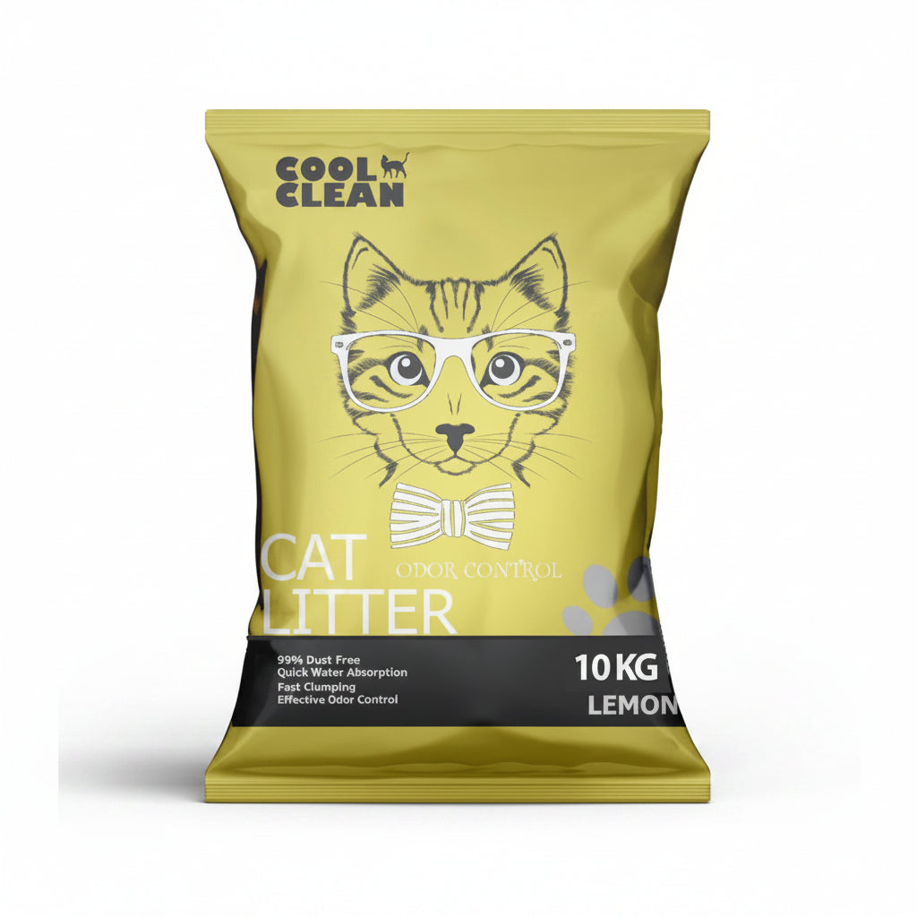 Cool Clean Clumping Cat Litter[Weight - 10kg, Flavor - Lemon]