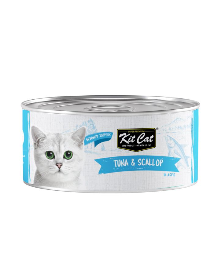 Kit Cat Tuna & Scallop 80g – 1 Box (24pcs) | Grain-Free Wet Cat Food for All Life Stages