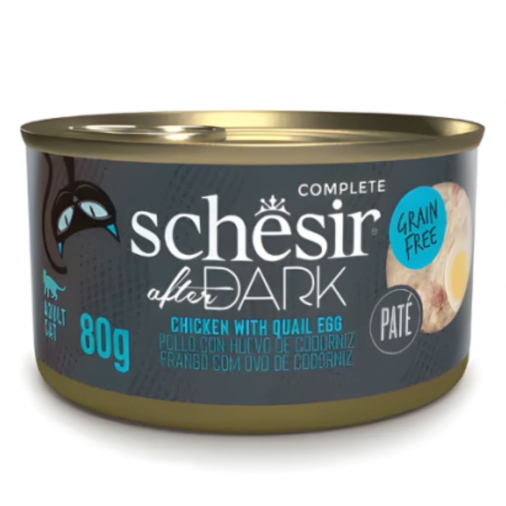 Schesir After Dark Pâté Chicken with Quail Egg 80g – 12 Pack