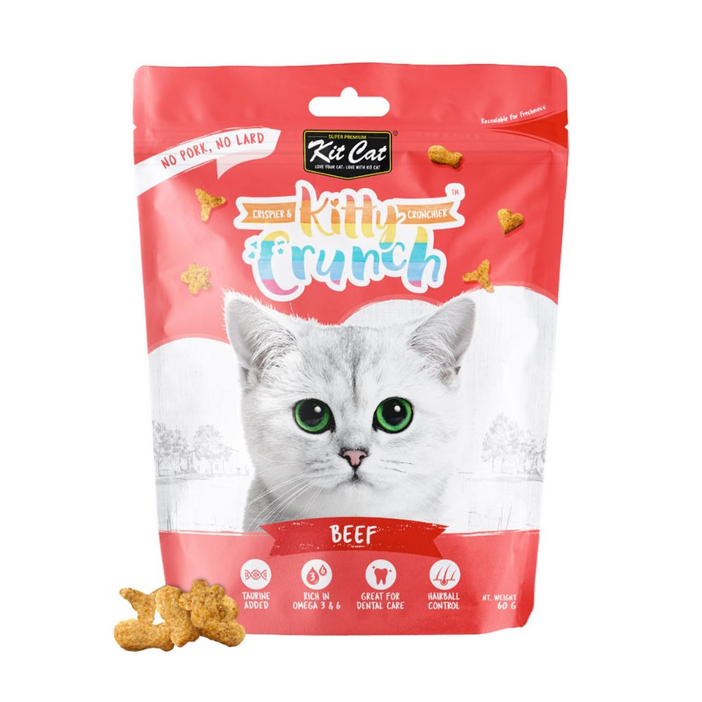 Kit Cat Kitty Crunch Beef Flavor 60g – Crunchy Cat Treats