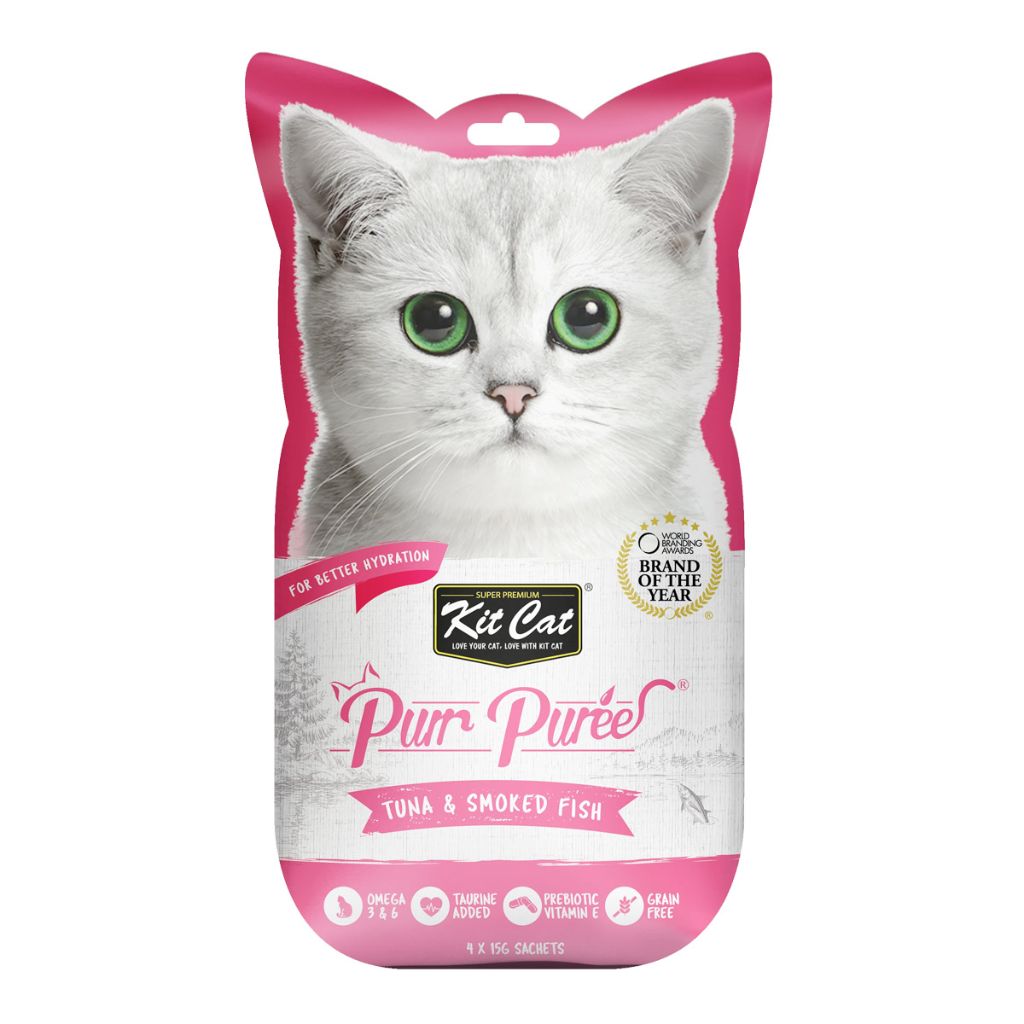 Kit Cat Purr Puree Tuna & Smoked Fish – Grain-Free Lickable Cat Treat