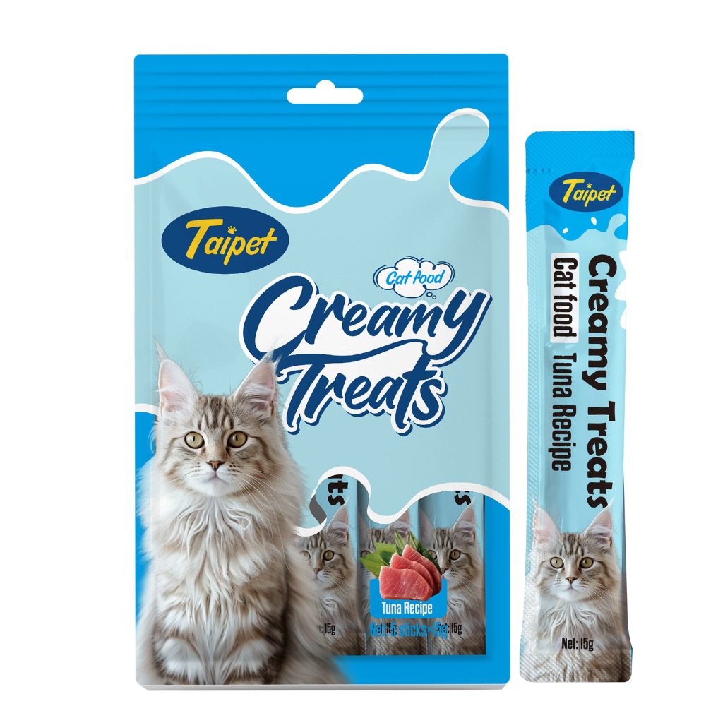 Taipet Cat Creamy Treats Tuna Flavor 15gx5pcs(Box contains 12pcs)