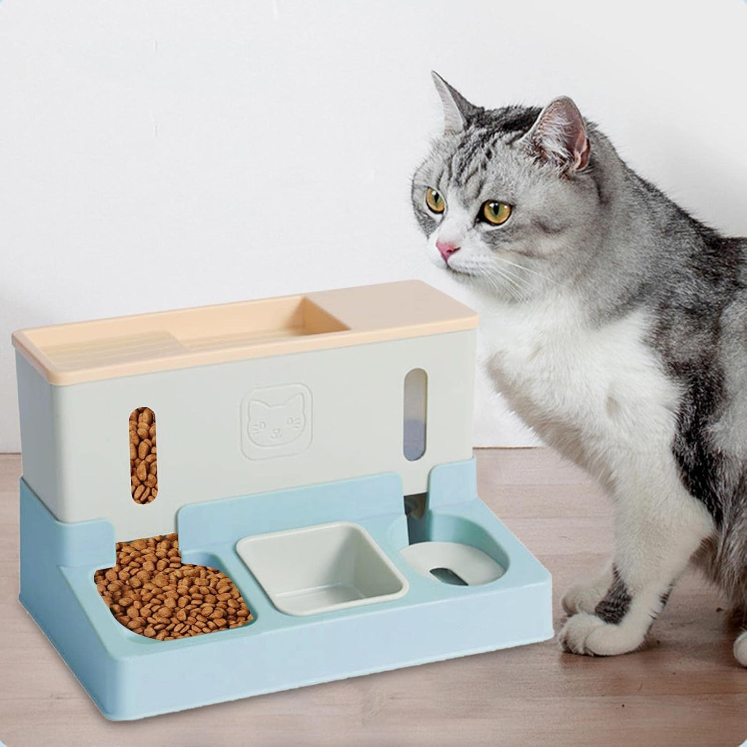 Water Food Dispenser Convenient Automatic Cat Feeder for Small Animals