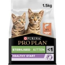 PRO PLAN STERILISED KITTEN HEALTHY START, DRY CAT FOOD WITH SALMON, 1.5 KG