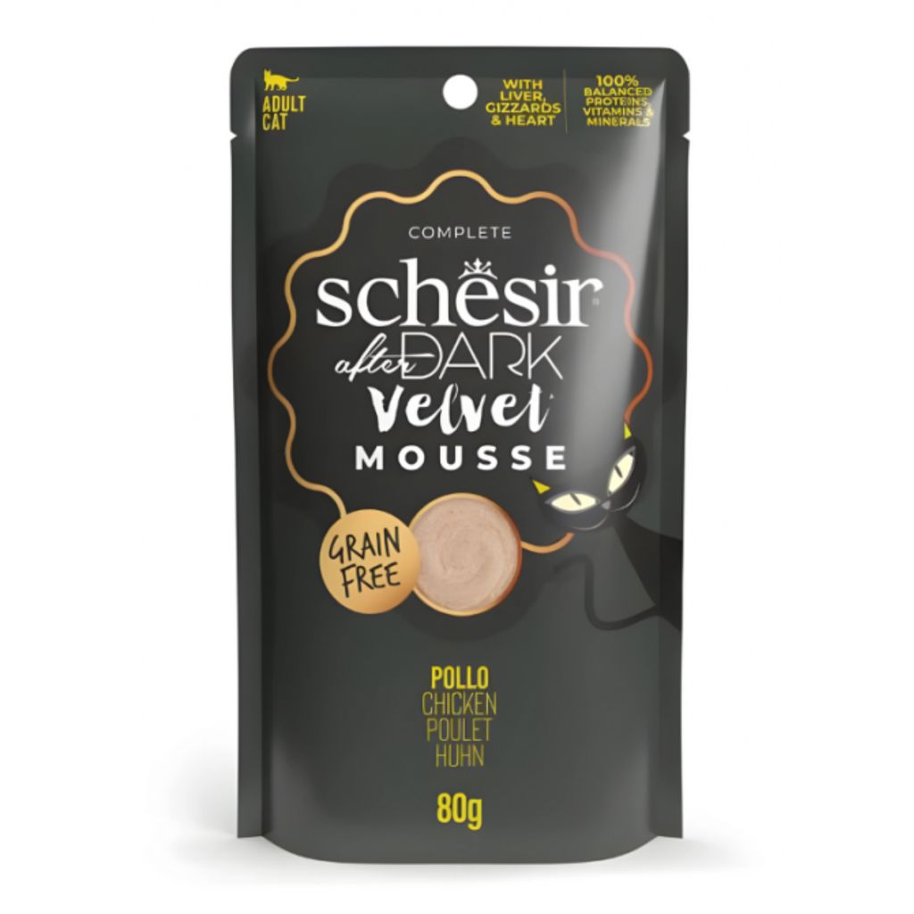 Schesir After Dark Velvet Mousse Cat Chicken Wet Food 80g (12 Pack)