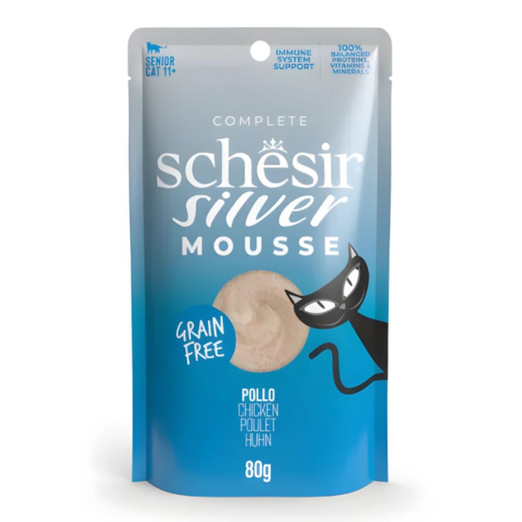 Schesir Silver Mousse Senior Cat Chicken Wet Food 80g (12 Pack)