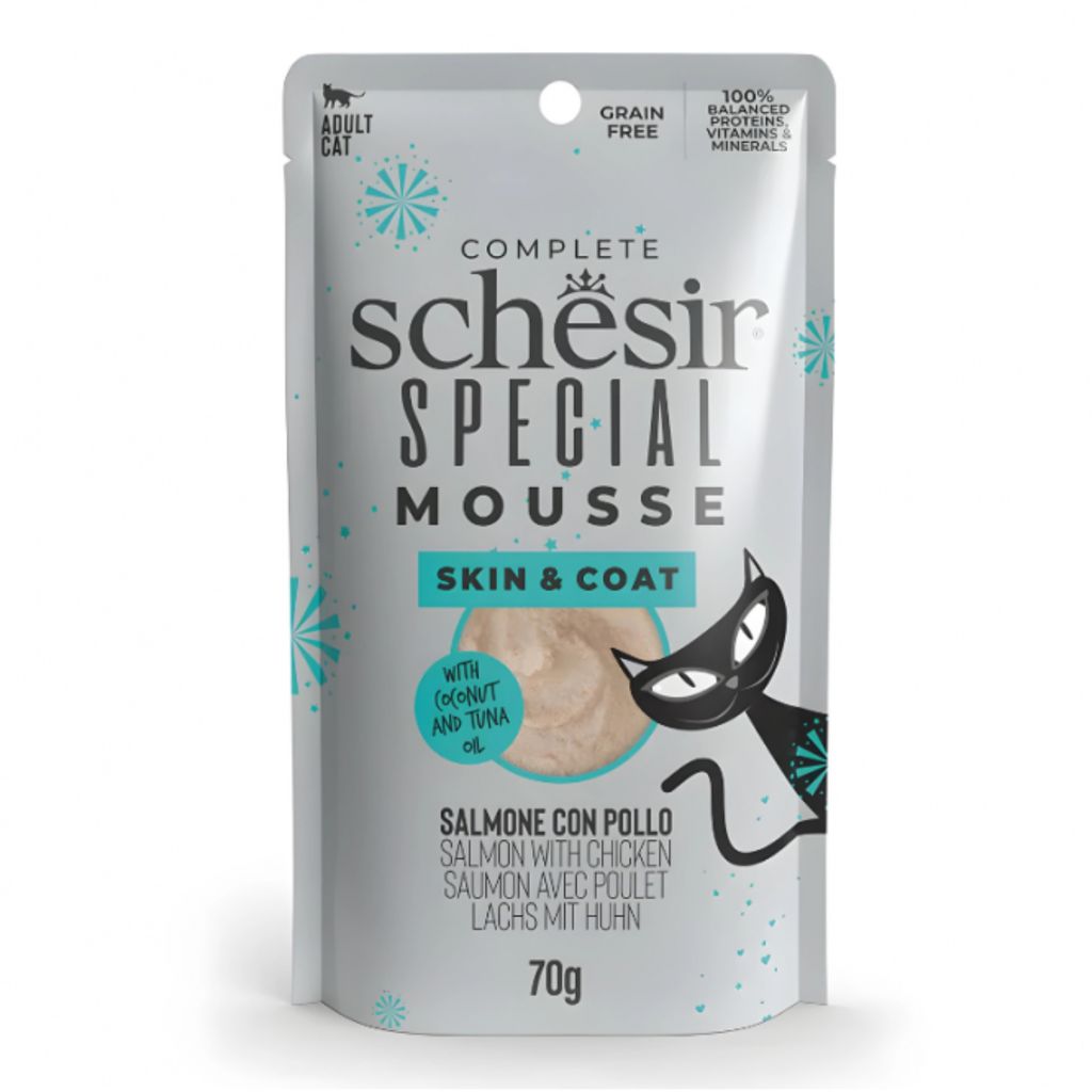 Schesir Special Mousse Cat Skin & Coat Salmon & Chicken 70g*12pc