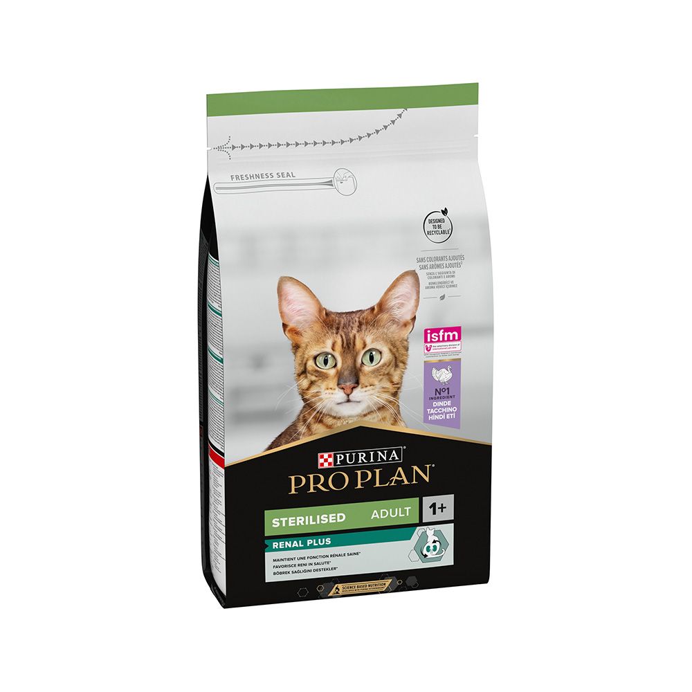 Purina Pro Plan Sterilised Adult Renal Plus Dry Cat Food with Turkey, 1.5 kg