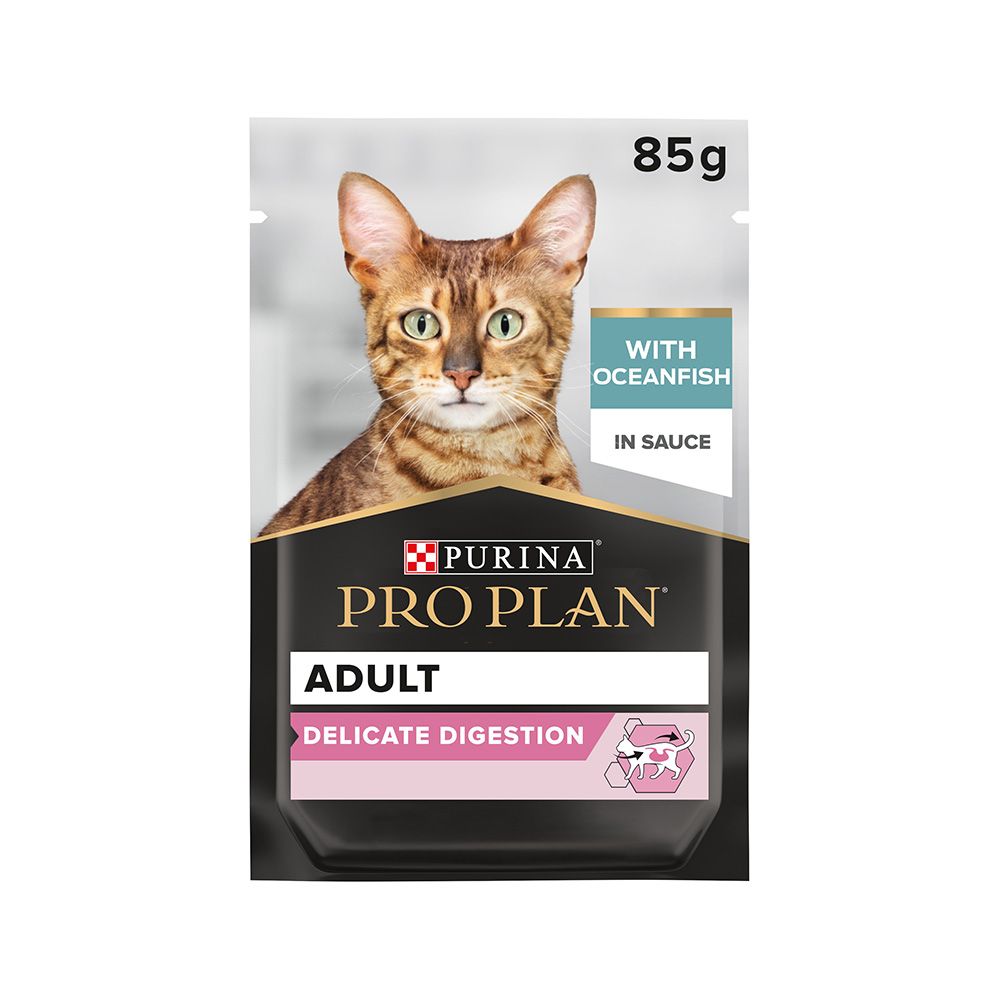 Purina Pro Plan Delicate Wet Cat Food, Oceanfish in Gravy, 85g, Pack of 12