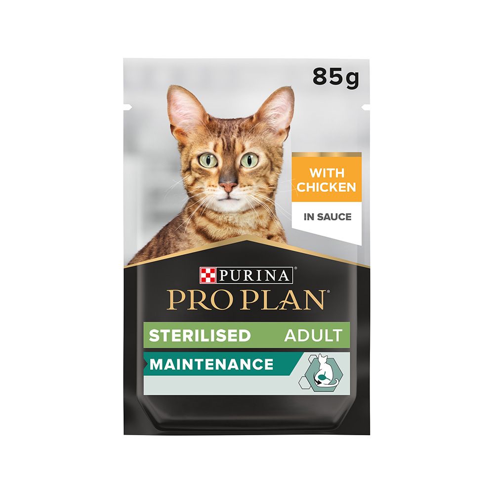 Purina Pro Plan Sterilised Adult Wet Cat Food, Chicken in Gravy, 85g, Pack of 12