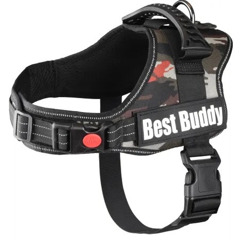Dog Harness Pluto Jungle camouflage M 50-66cm 60-80cm 13cm 38mm