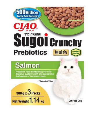 Inaba Ciao Sugoi Crunchy Salmon Flavor Plus Prebiotics - 3PCS/PK - 1.14 kg