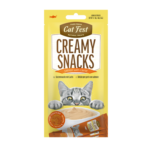 Cat Fest Creamy Snacks-Salmon With Caviar -4x10g
