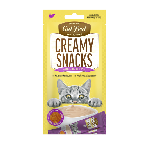 Cat Fest Creamy Snacks-Lamb With Caviar -4x10g