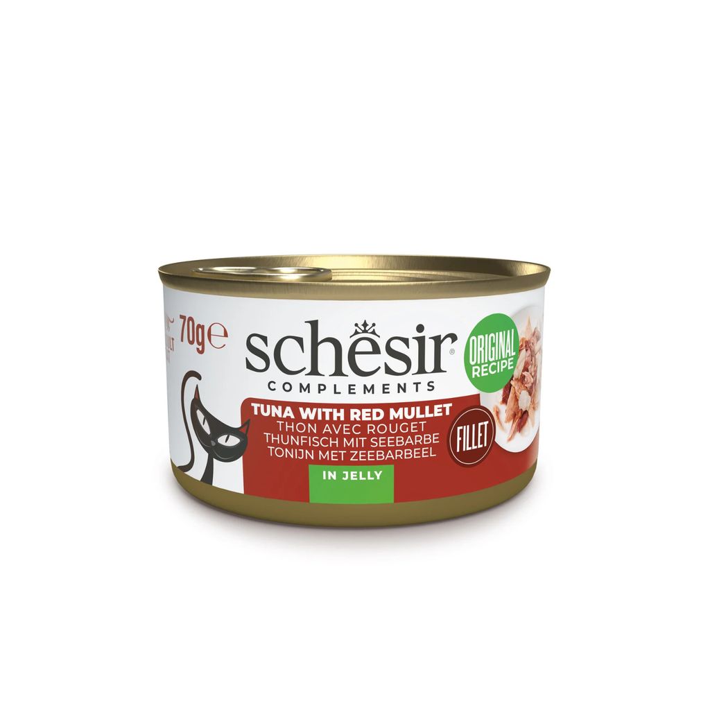 Schesir Cat Wet Food Tuna & Red Mullet 70g – 12 Pack, Complements in Jelly