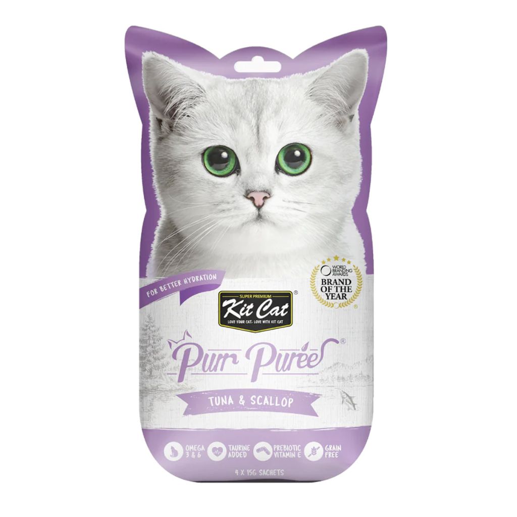 Kit Cat Purr Puree Tuna & Scallop – Grain-Free Lickable Cat Treat