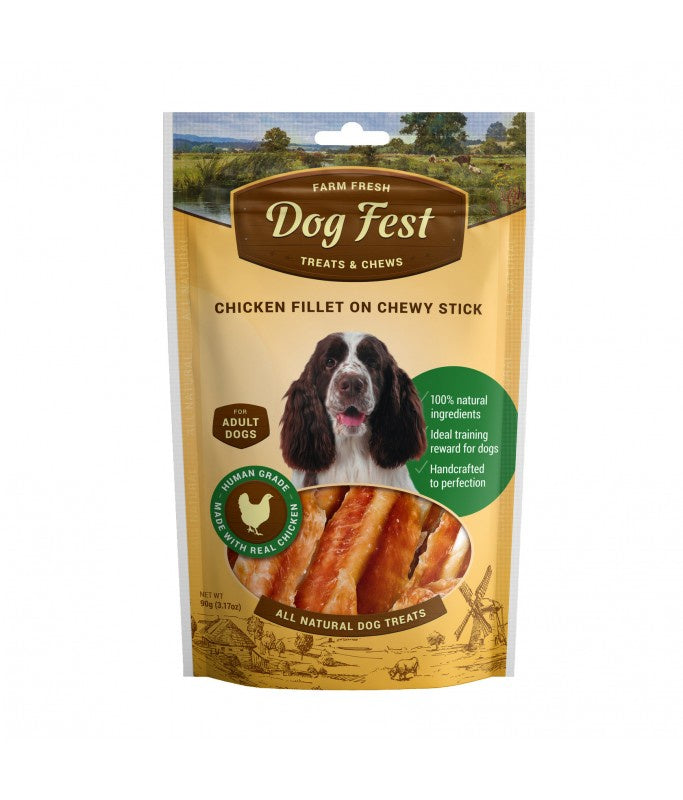 Dog Fest - Chicken Fillet On A Chewy Stick For Adult Dogs - 90G (3.17Oz)