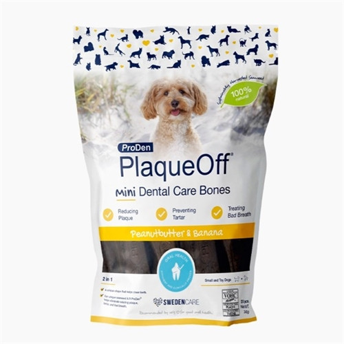 ProDen PlaqueOff Mini Dental Care Bones, Peanut Butter & Banana 340 g