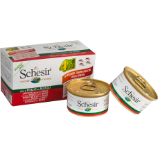SCHESIR Wet Dog Food Multipack Various Flavours (4x85gr Tins)