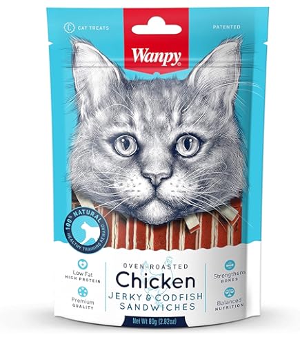Wanpy Cat Soft Chicken Jerky Strips 80gm