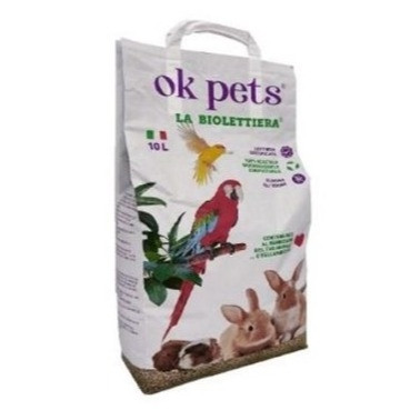 Ok Pets Bedding for Small Animals Compostable Biodegradable Vegetale 10 ltr