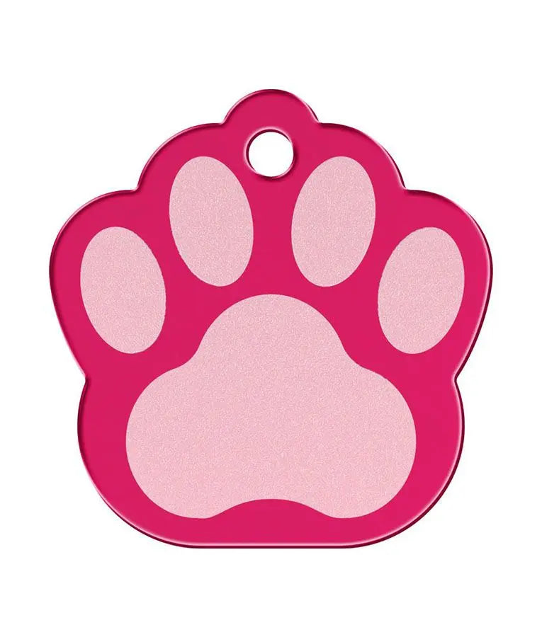 ID TAG PAW TWO-TONE ALUMINUM