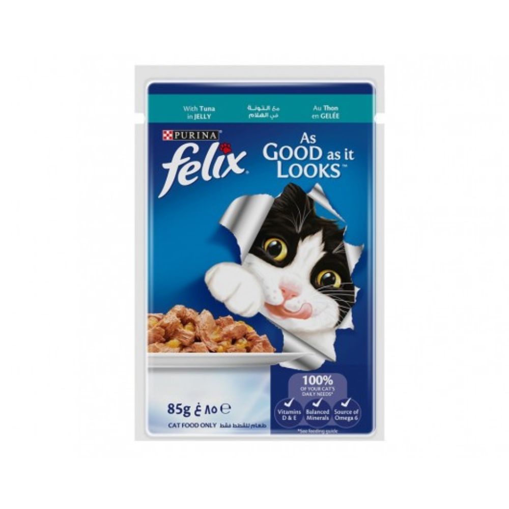 Felix As Good As It Looks Tuna in Jelly Cat Food Pouch - 85 g