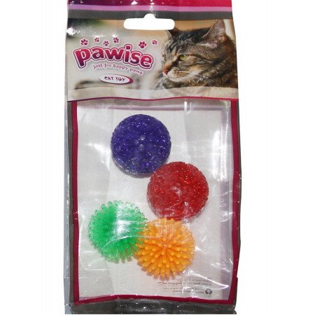 Pawise Glitter Ball Toy – 4Pcs