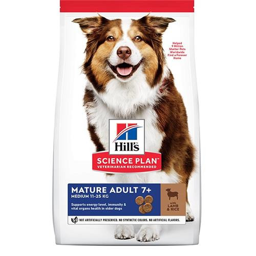 Hill’s Science Plan Medium Mature Adult 7+ Dog Food With Lamb&Rice (14kg)