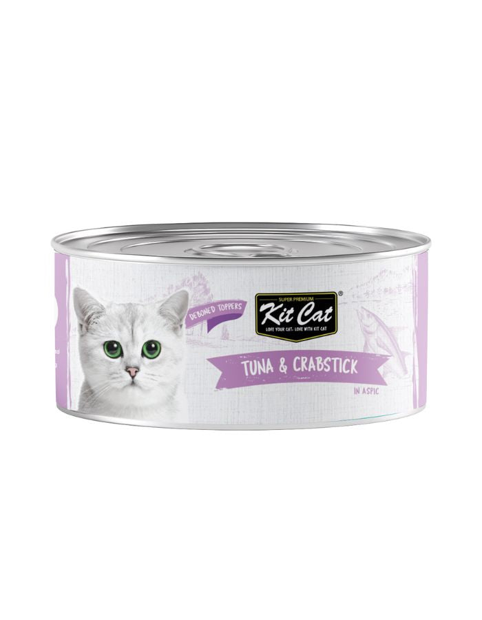 Kit Cat Tuna & Crabstick 80g – 1 Box (24pcs) | Grain-Free Wet Cat Food for All Life Stages