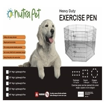 Nutrapet High Lightweight Exercise Pen- Black Powder Coated 48 Inches