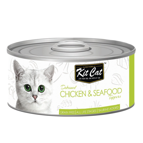 KITCAT TIN CHICK&SEAFOOD TOPPERS80G