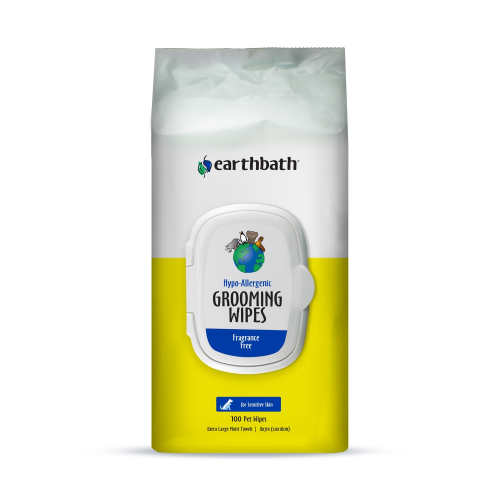 Earthbath® Hypo-Allergenic Grooming Wipes, Fragrance Free, Cleans & Conditions, 100 ct