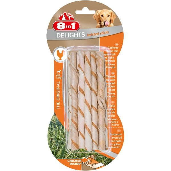 8in1 Delights Chicken Twisted Sticks 55 g