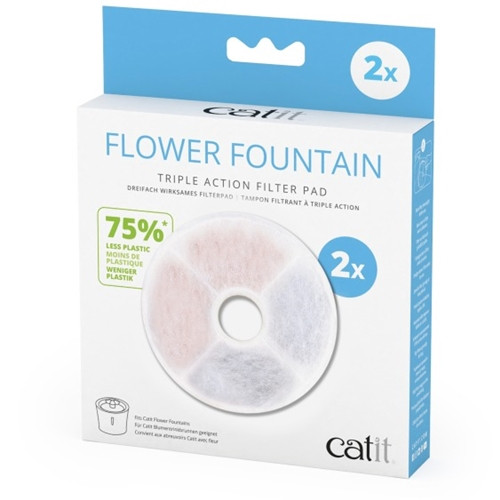 Catit Flower Fountain Triple Action Filter Pad, 2pcs