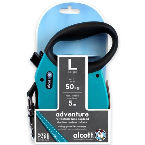 Adventure retractable leash, 5 m - Large - Blue