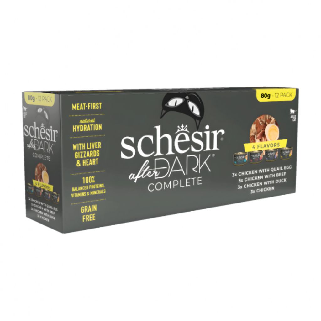 Schesir After Dark Wholefood in Broth Variety Pack 960g – 12 Cans