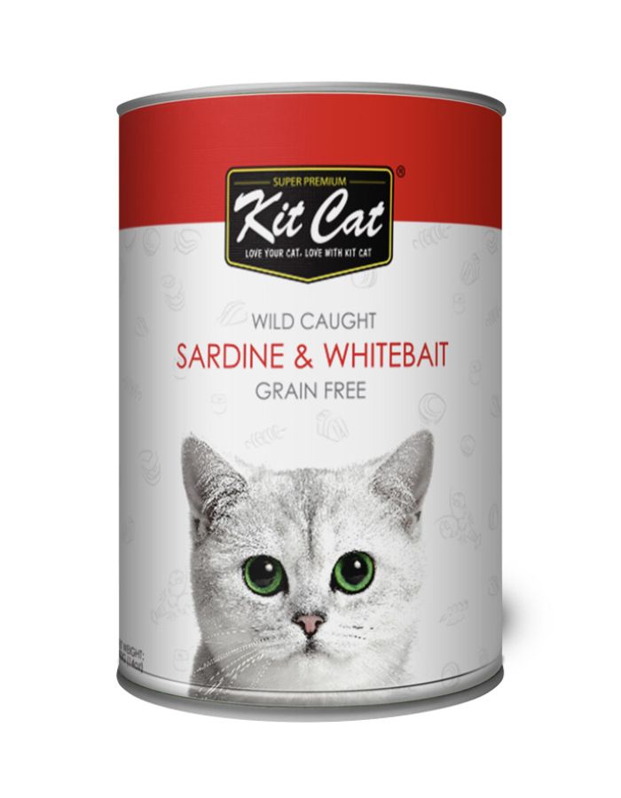 Kit Cat Wild Sardine with Whitebait 400g | Healthy Wet Cat Food