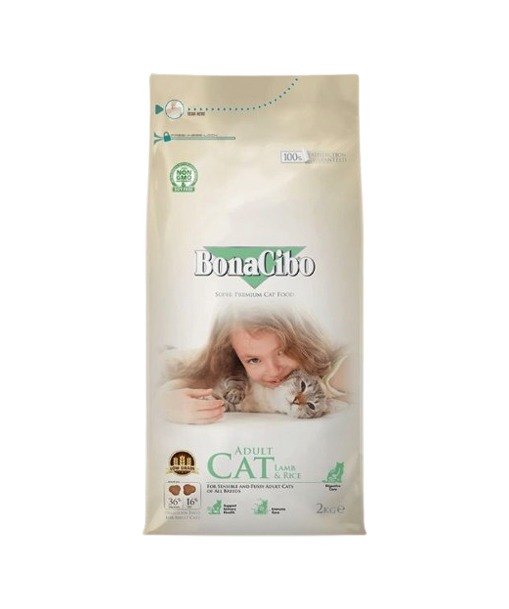 Bonacibo Adult Catfood Lamb Rice 2 Kg Bag