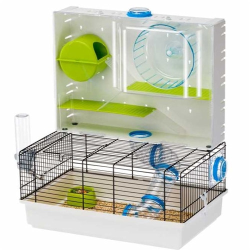 Ferplast Cage Olimpia-Black Hamster Cage, with Tubes and Playing Area 46 x 29,5 x h 54 cm