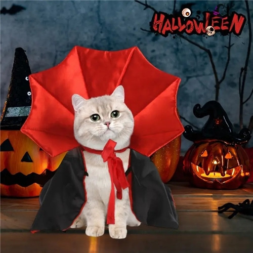 Spooky Vampire Pet Cape Costume with Bow Tie