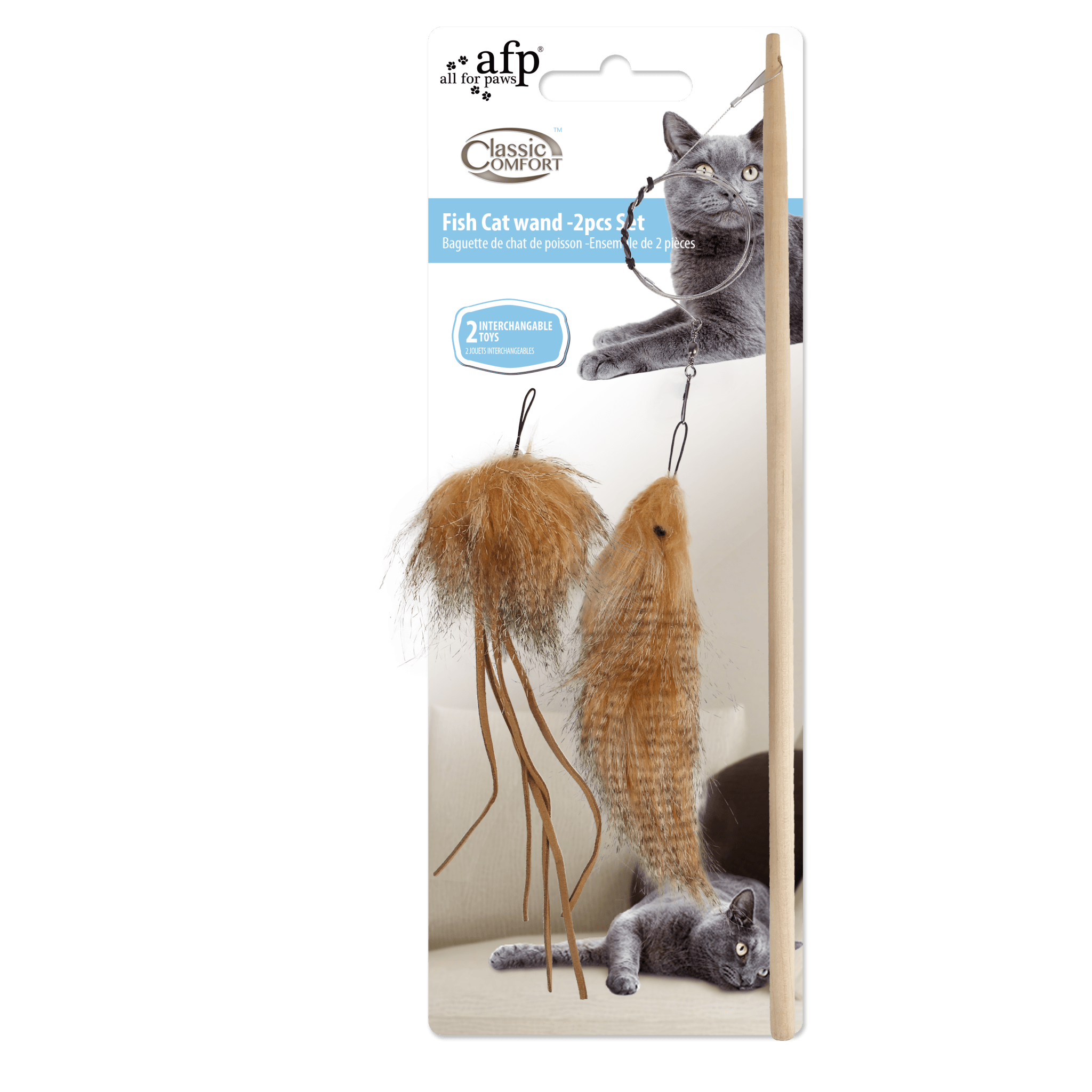 All for Paws Classic Comfort - Fish Cat Wand - Set