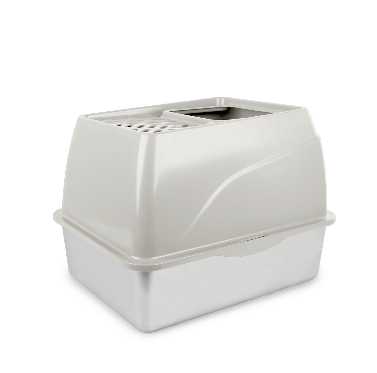 All For Paws Go Fresh - Stainless Steel No Mess Cat Litter Box - Sand