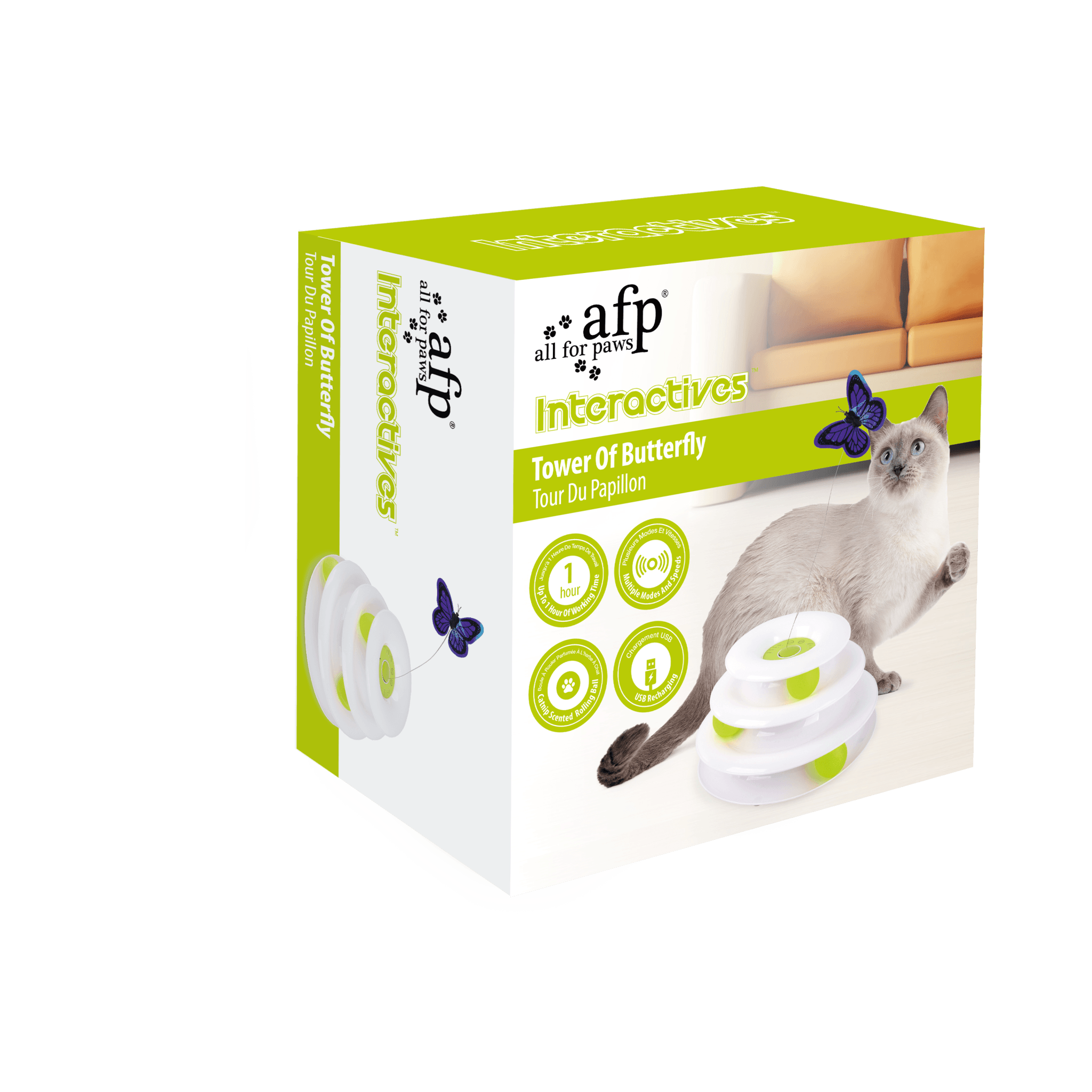 All for Paws Interactive - Tower of Tracks With Butterfly