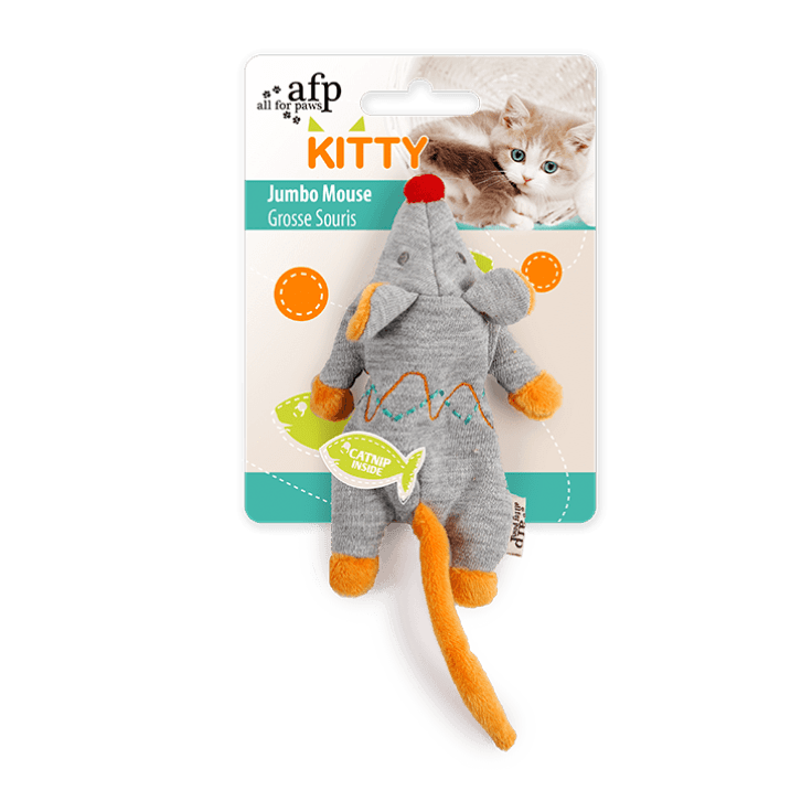 All for Paws Kitty - Jumbo Mouse - Grey