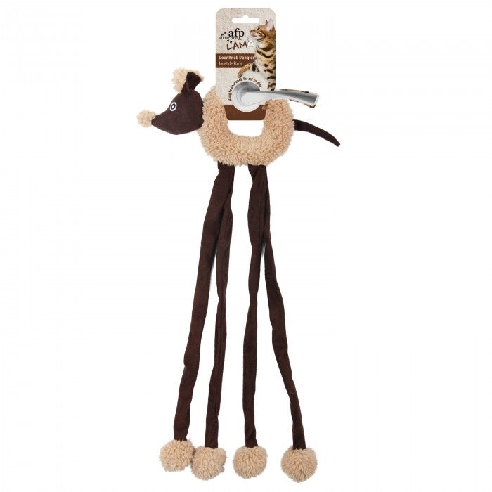 All For Paws Lambswool Cuddle Door Knob Dangler - Brown