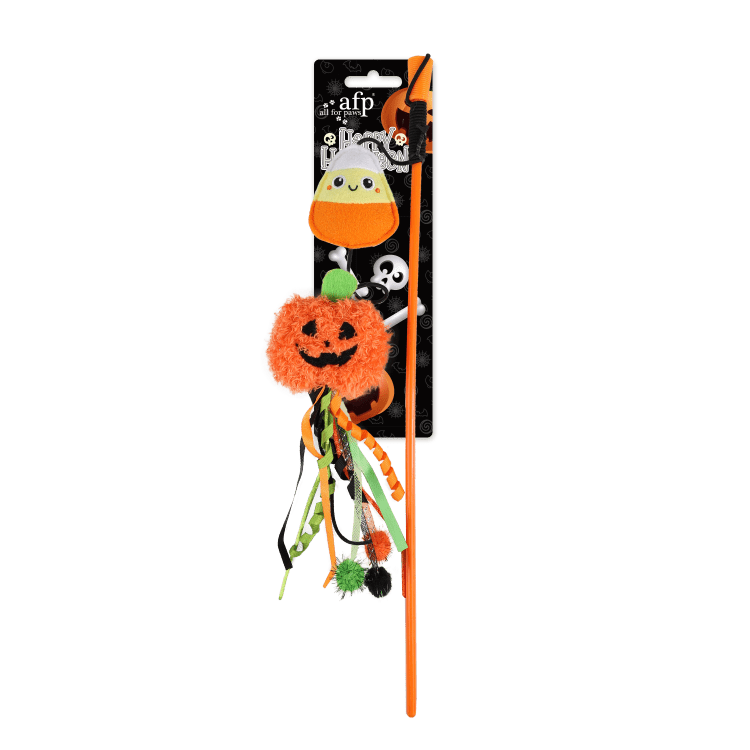 All For Paws Naughty Or Trick Cat Pumpkin & Candy Wand Toy