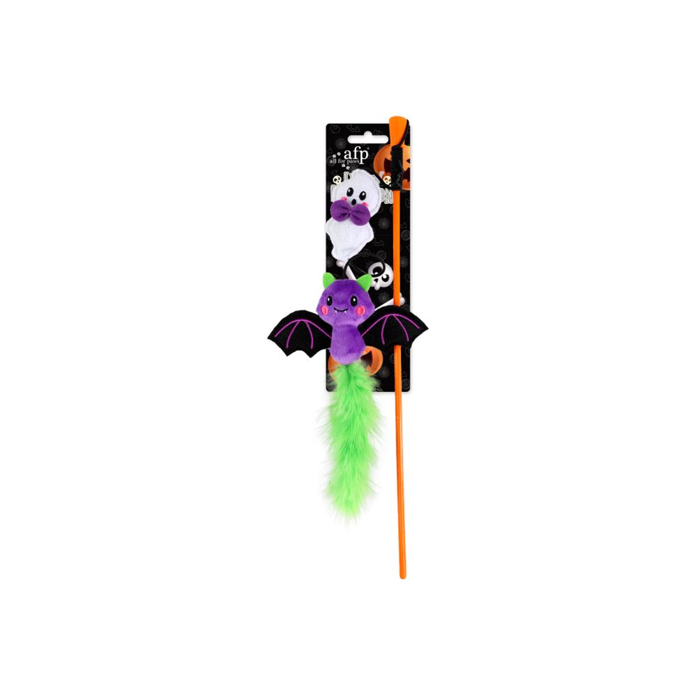 All For Paws Naughty or Trick Ghost and Bat Wand Cat Toy